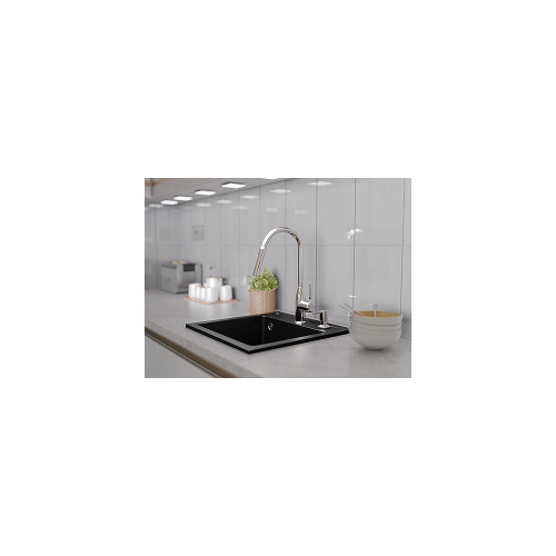 Aranżacja zlewozmywak granitowy 1 komorowy nablatowy Ela grafitowy